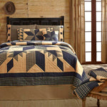 Hyrum Luxury King Quilt - Black/Khaki