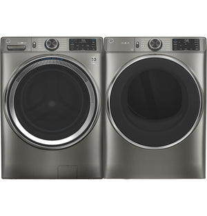 GE Satin Nickel Front Load Washer (5.5 Cu. Ft.) & GE Satin Nickel Electric Front Load Dryer (7.8 Cu. Ft.) - GFW650SPNSN/GFD65ESMNSN