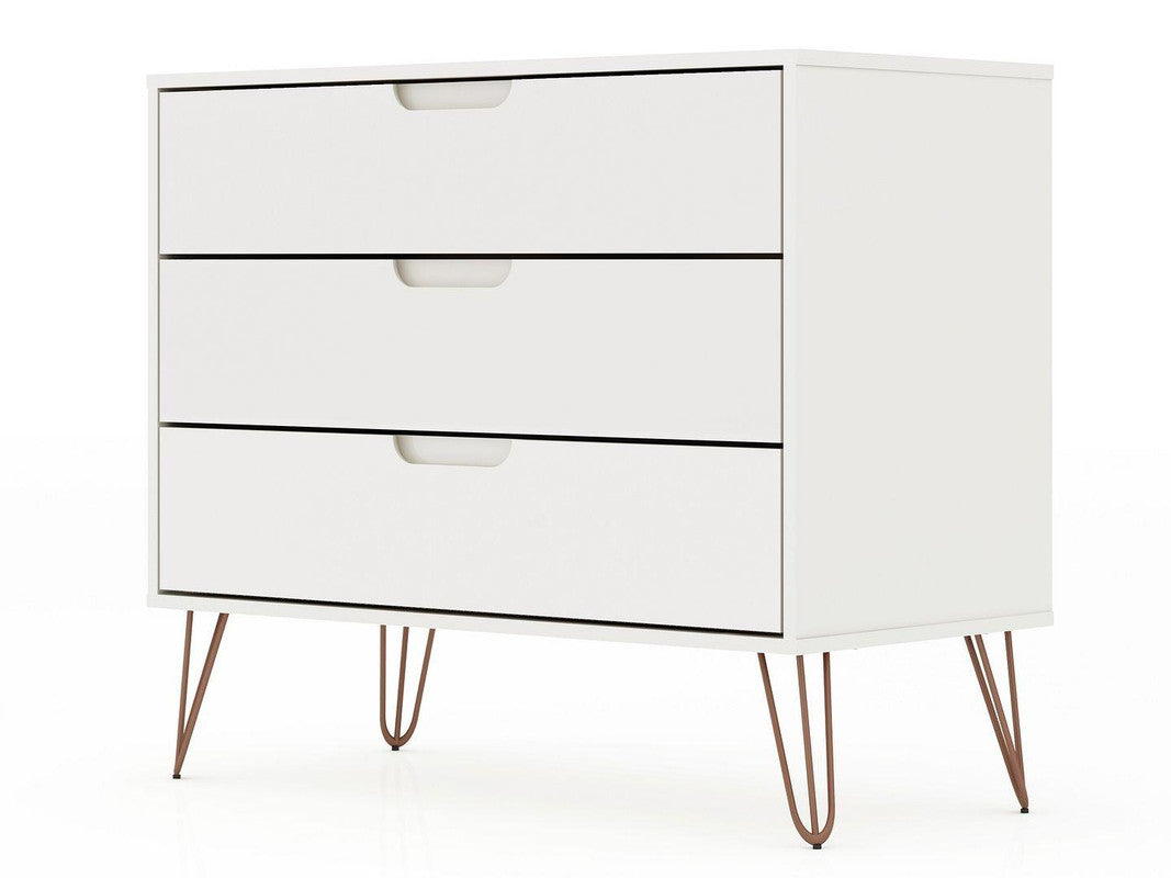 Nuuk 3-Drawer Dresser - White