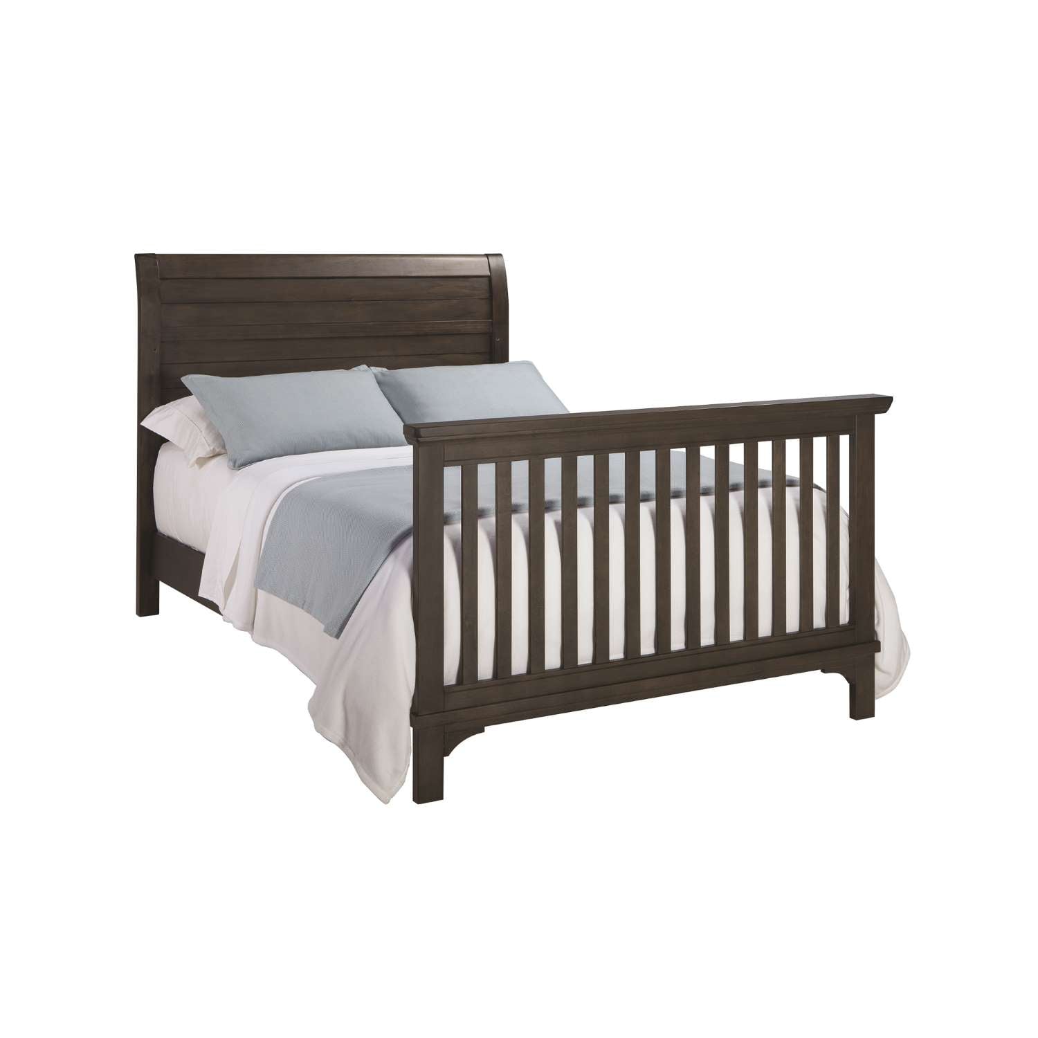 Martina Full Size Bed Rails - Walnut Brown