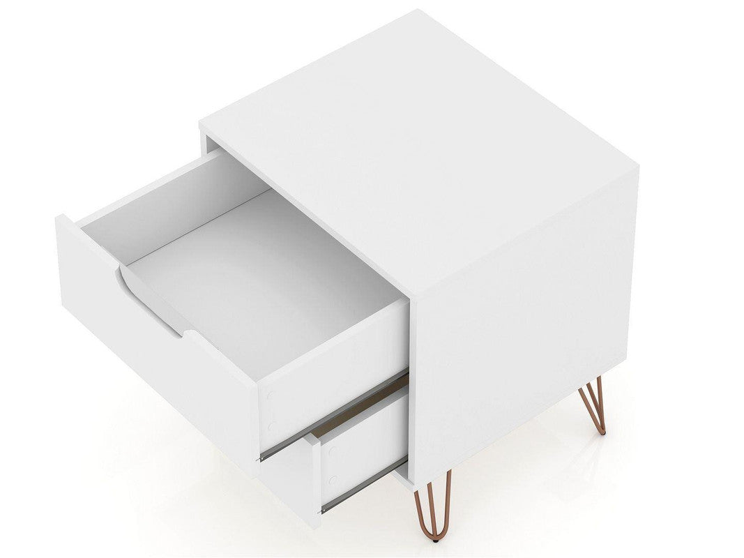 Nuuk 3-Drawer Dresser and Night Table Set - White