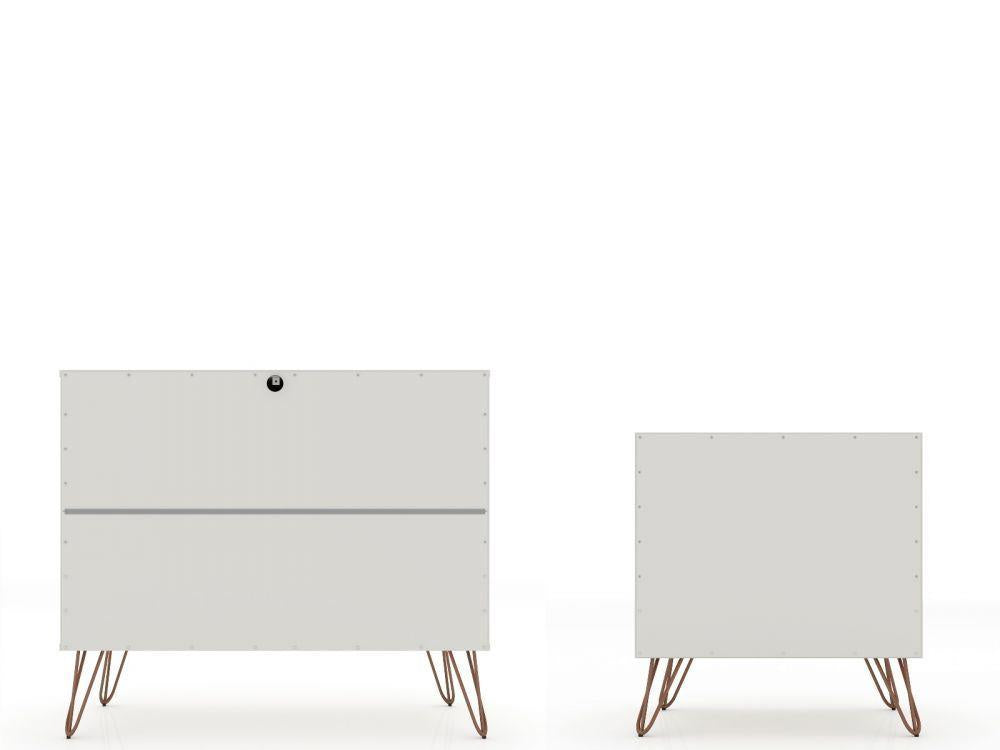 Nuuk 3-Drawer Dresser and Night Table Set - Off White/Nature