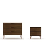 Nuuk 3-Drawer Dresser and Night Table Set - Brown