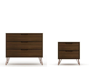 Nuuk 3-Drawer Dresser and Night Table Set - Brown