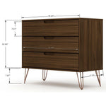 Nuuk 3-Drawer Dresser and Night Table Set - Brown