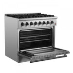 Forno Marco 36" Stainless Steel Dual Fuel Range with True Convection (5.36 Cu. Ft.) - FFSGS6197-36