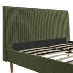 Daphne Upholstered Full Bed - Olive Green Velvet