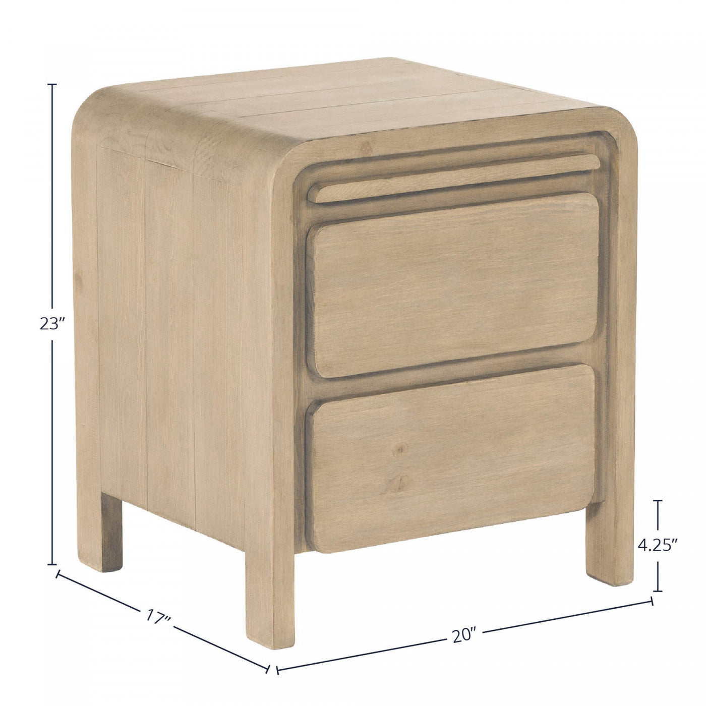 Orn 2 Drawer Night Table - Brown