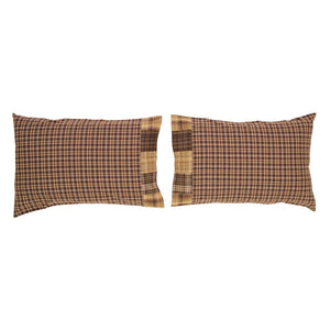 Dade Standard Pillow Case - Light Tan/Earth Green - Set of 2