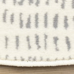 Kids Teddy Bear Area Rug - Cream Grey - 5' X 5' Round