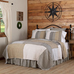 Lapwai King Quilt - Warm Grey/Washed Blue