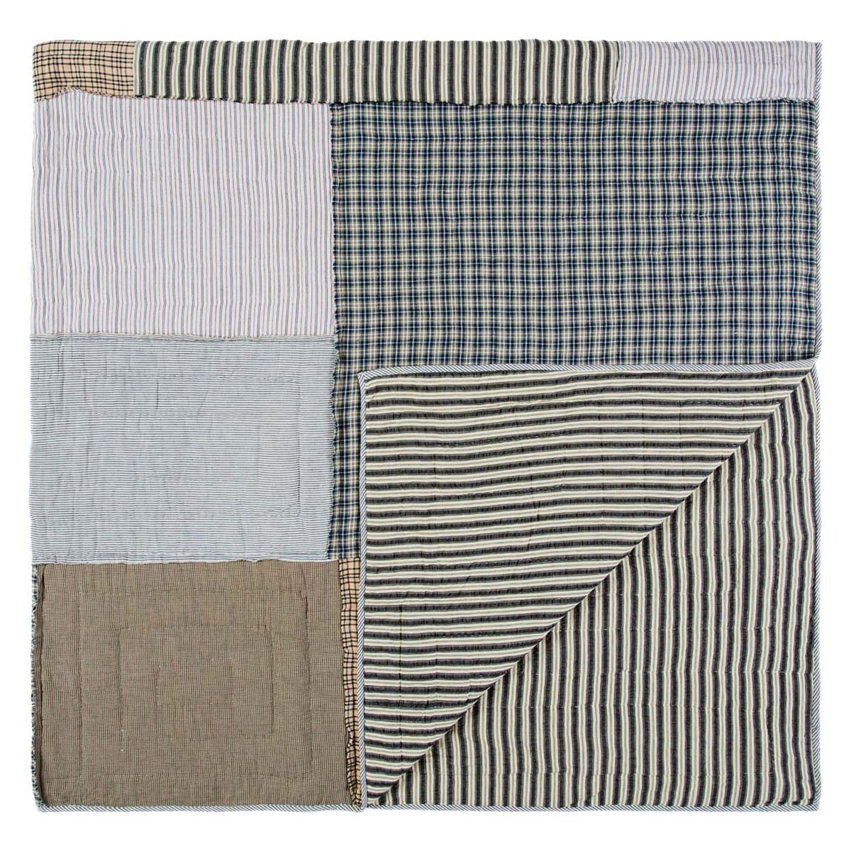 Lapwai King Quilt - Warm Grey/Washed Blue