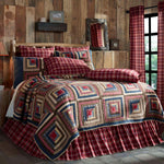 Payette Luxury King Quilt - Apple Red/Navy