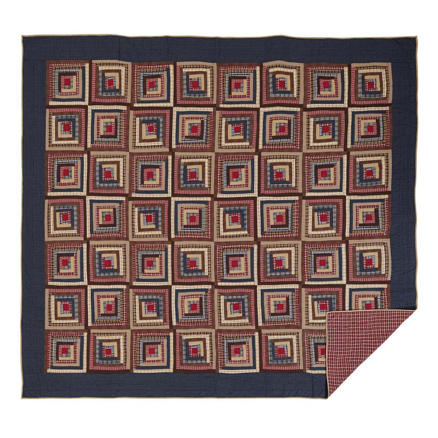 Payette Luxury King Quilt - Apple Red/Navy