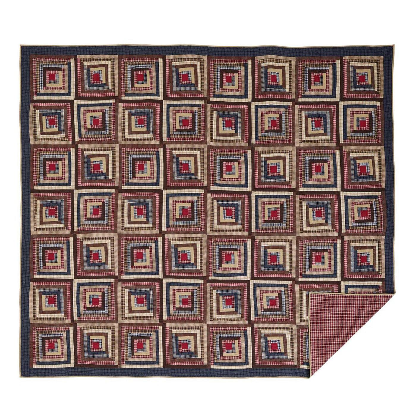 Payette King Quilt - Apple Red/Navy
