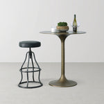 Maloe Leather Bar Stool - Black