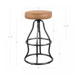 Maloe Leather Bar Stool - Cognac