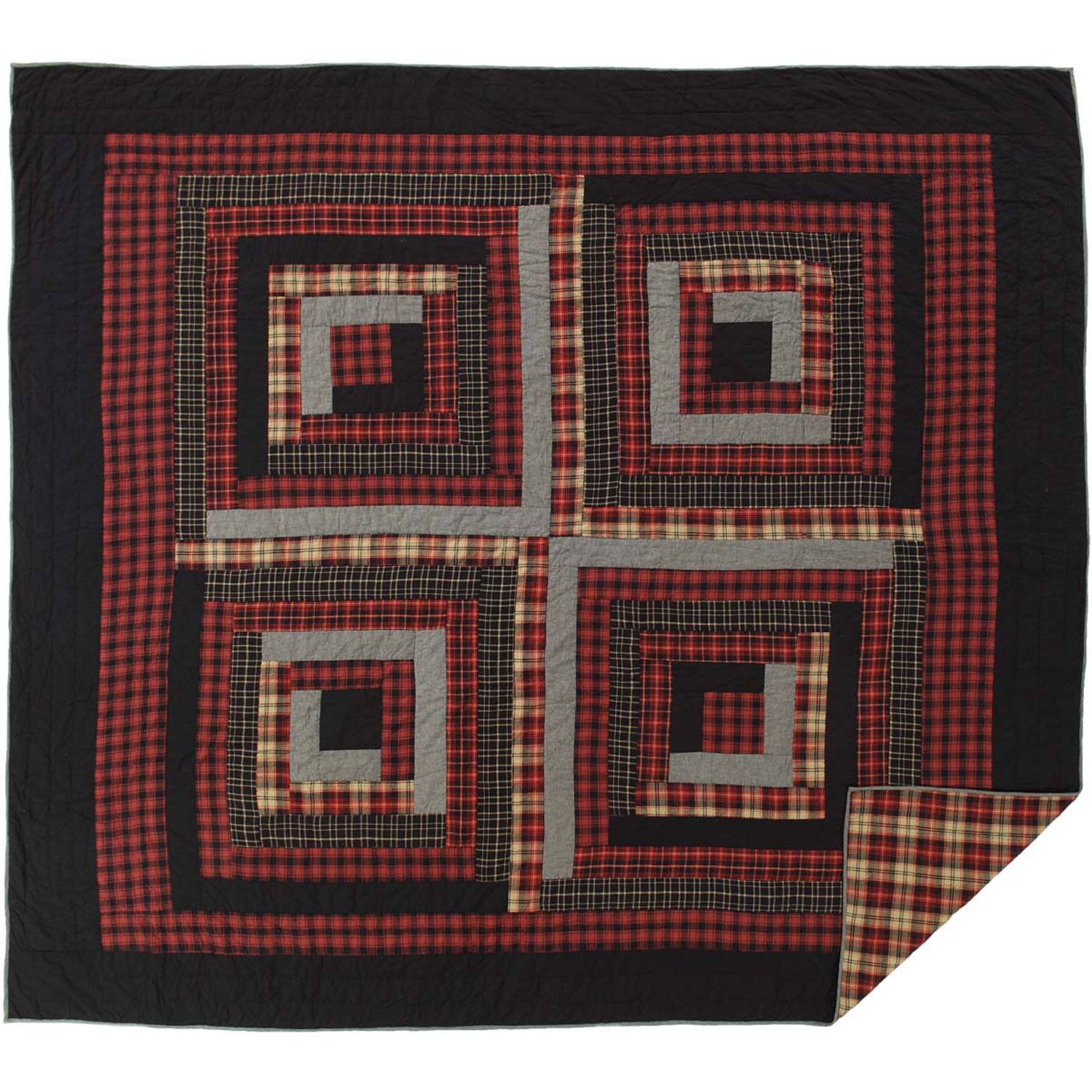 Delco King Quilt - Chilli Pepper/Natural