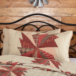 Rutland King Sham - Beige/Barn Red