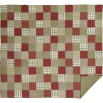 Mayfred Luxury King Quilt - Khaki/Barn Red