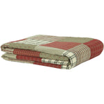 Mayfred King Quilt - Khaki/Barn Red