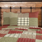 Mayfred Standard Sham - Khaki/Barn Red