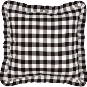 Kuna 18 x 18 Ruffled Pillow - Black/White