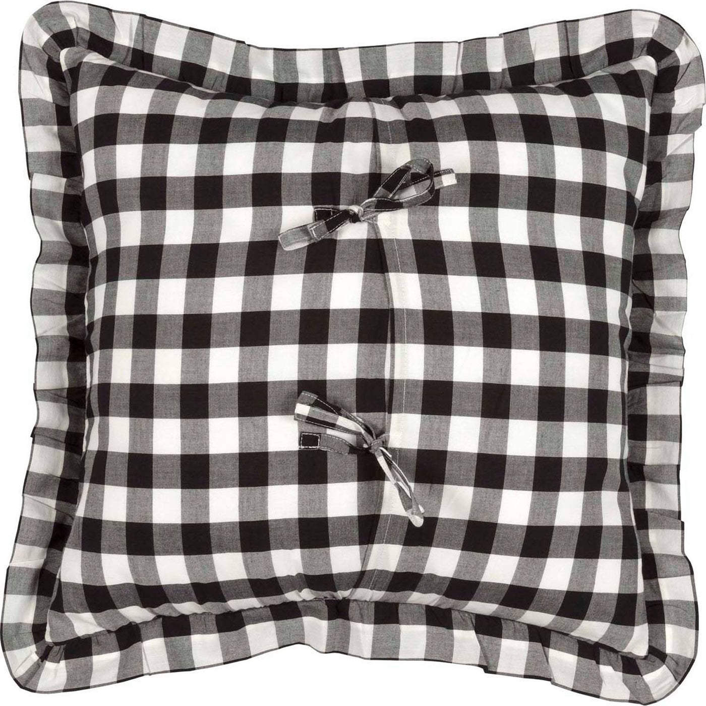 Kuna 18 x 18 Ruffled Pillow - Black/White