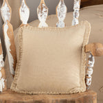 Athol 18 x 18 Ruffled Pillow - Vintage Tan