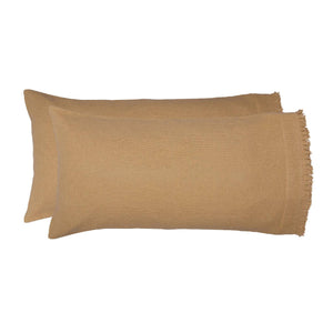 Athol King Ruffled Pillow Case - Natural - Set of 2