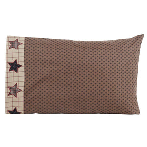 Malta Standard Pillow Case - Barn Red/Chocolate Brown - Set of 2