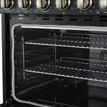 Forno Paolo 36" Black Freestanding Electric Range with True Convection (5.44 Cu. Ft.) - FFSEL6011-36BLK