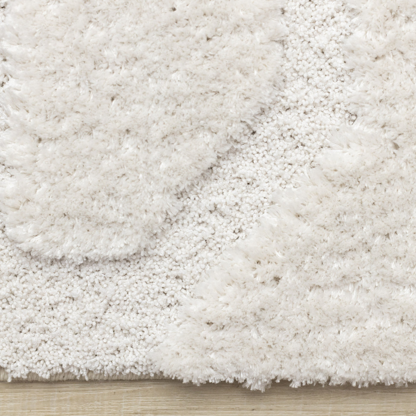 Luxury Plush Textured Shapes Area Rug - Cream - 5' X 8'