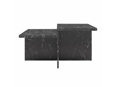 Brielle Two-Tiered Coffee Table - Faux Black Marble