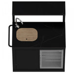 Forno All'Aperto Black Countertop Outdoor Kitchen with 74,600 BTU BBQ, Pizza Oven and Bar Module - FODKT2551BLK