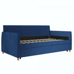 Daphne Upholstered Twin Daybed with Twin Trundle - Blue Velvet