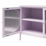 Luna Wide 2-Door Accent Cabinet with Fluted Glass - Lilac