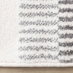 Claremont Sleek Modern Lines Area Rug - White Grey - 7' X 10'
