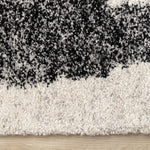 Marquee Modern Abstract Area Rug - Cream Black - 5' X 8'
