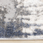 Logan Casual Contemporary Area Rug - 5' X 8' - Cream/Blue/Grey