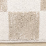 Logan Modern Checkered Area Rug - Beige Cream - 8' X 11'