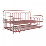 Novogratz Bright Pop Metal Twin Daybed with Trundle - Dusty Rose