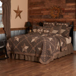 Millard Luxury King Quilt - Charcoal/Dark Tan
