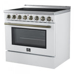 Forno Paolo 36" White Freestanding Electric Range with True Convection (5.44 Cu. Ft.) - FFSEL6011-36WHT