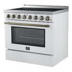 Forno Paolo 36" White Freestanding Electric Range With True Convection (5.44 Cu. Ft.) - FFSEL6011-36WHT