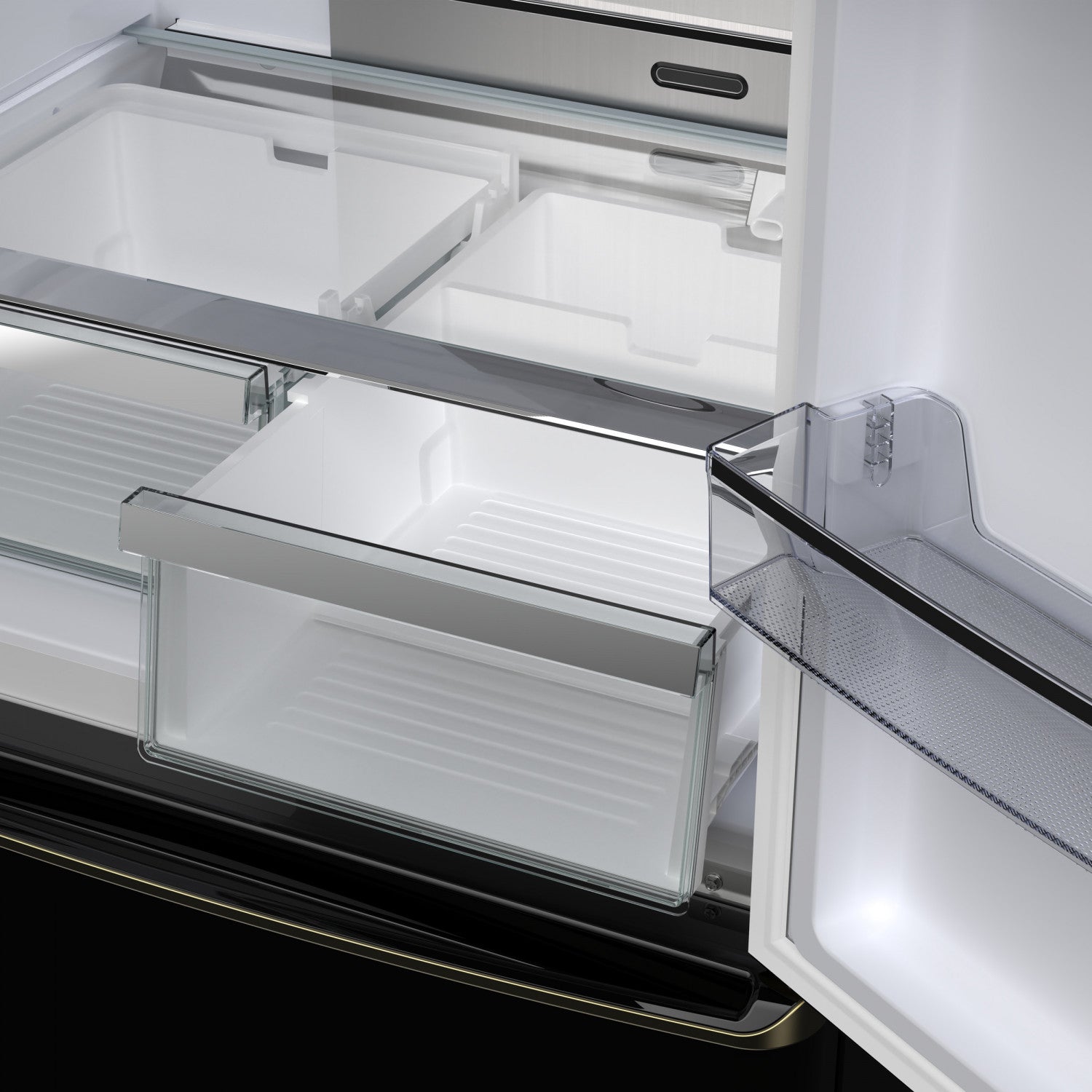 Forno Luigi 33" 18 Cu.Ft. Black French Door Refrigerator - FFFFD1791-33BLK