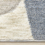 Recycled Polyester Modern Teardrop Area Rug - 5' X 8' - Blue/Grey