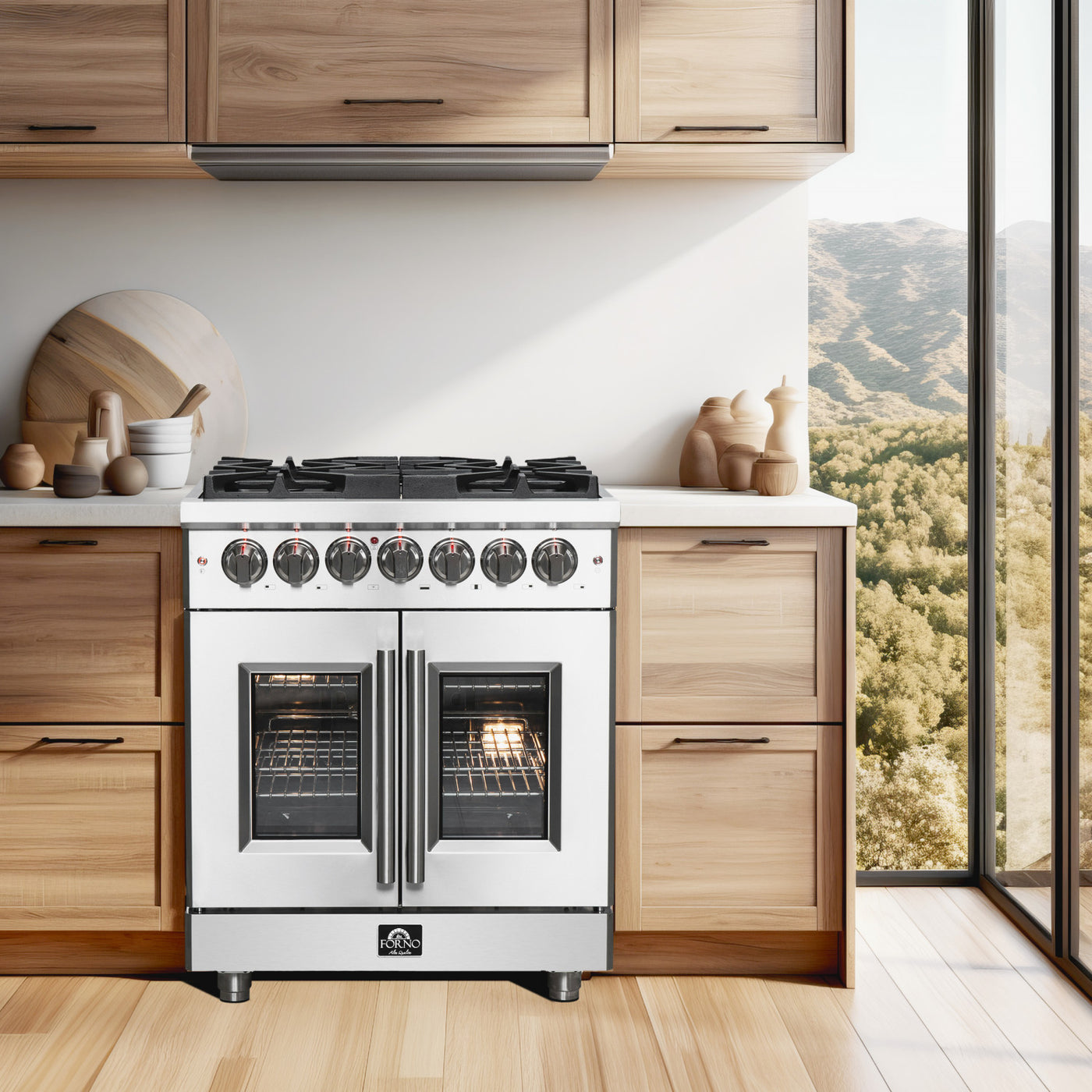 Forno Massimo Stainless Steel French Door Dual Fuel Range with True Convection (4.32 Cu. Ft.) - FFSGS6325-30