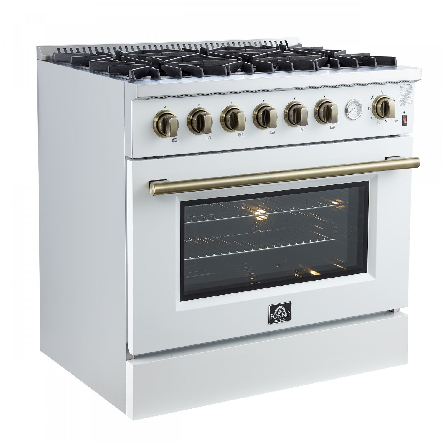 Forno Marco 36" White Freestanding Gas Range (5.36 Cu. Ft.) - FFSGS6277-36WHT