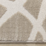 Logan Contemporary Swirls Area Rug - Beige Cream - 7' X 10'